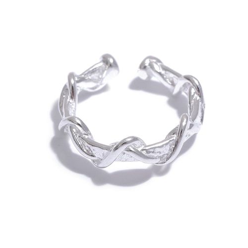 Yhpup-Boucles D'oreilles Géométriques Torsadées En Argent Regardé 2023 Pour Femmes, Bijoux En Os D'oreille, Manchette À Clip En Métal, Cadeau Minimaliste, Nouveau