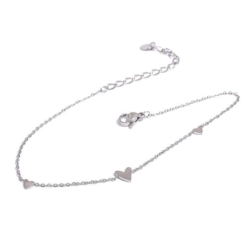 Yhpup-Bracelet De Cheville Coeur En Acier Inoxydable Pour Femme, Or, Argent, 18 Carats, Sweat-Shirts Plaqués, Bijoux Fantaisie, Été 2023, Rouille, Vert