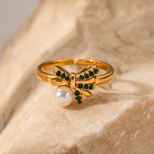 Bagues Bowvétérans T En Acier Inoxydable Pour Femmes, Bijoux De Fiançailles, Cadeaux Féminins Délicats, Coquillage Discret, Vert, Mode