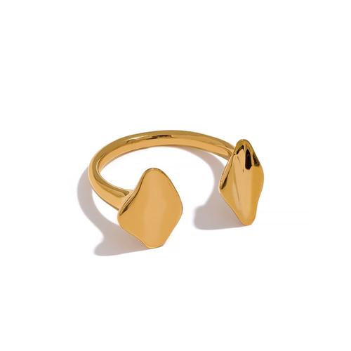 Yhpup-Bague Géométrique Etanche En Acier Inoxydable Pour Femme, Sweat-Shirts Minimalistes, Bijoux Chics Plaqués Or 18k, Breloque En Métal, Taille 7