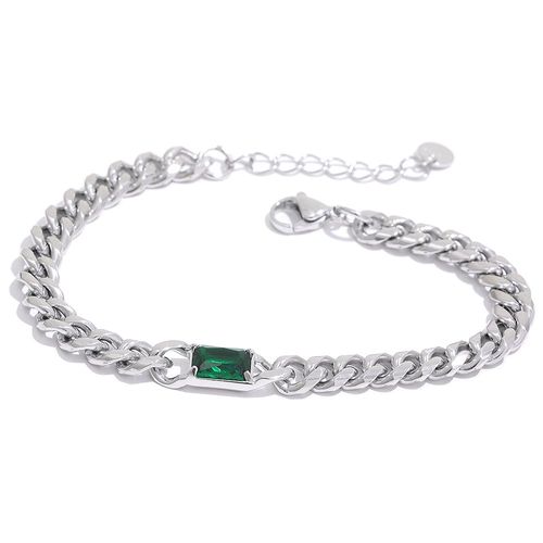 Yhpup-Collier Cubique Vert En Acier Inoxydable, Bijoux En Or Poli, Nouvelle Collection
