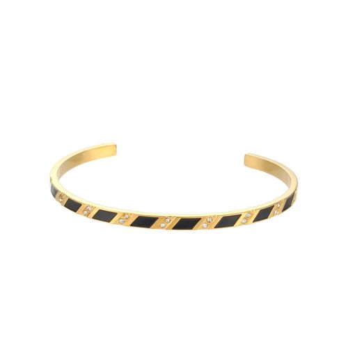 Bracelets Manchette D'huile Dégoulinant Pour Femme, Acier Inoxydable, Plaqué Or, Bracelets Ronds, Noir Et Blanc, Sans Tarjeunissement, Hip Hop, Nouveau