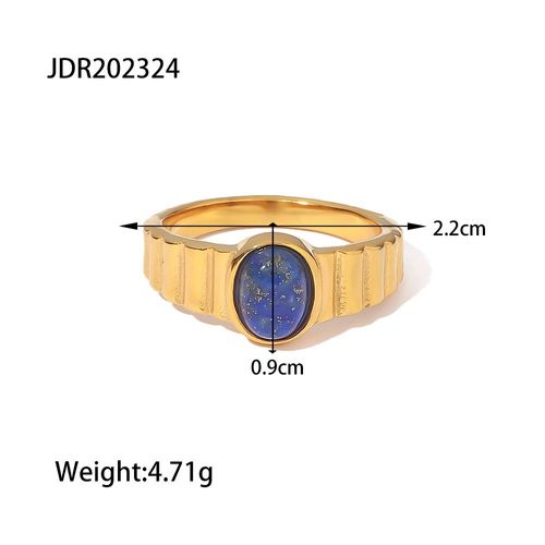 Bagues En Pierre Naturelle Pour Femmes, Design Rétro De Luxe, Lapis Lazuli, Bijoux En Acier Inoxydable Pour Dames, Cadeaux À La Mode, 2023