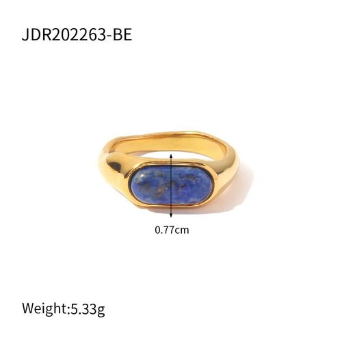 Bagues En Pierre Naturelle Pour Femmes, Design Rétro De Luxe, Lapis Lazuli, Bijoux En Acier Inoxydable Pour Dames, Cadeaux À La Mode, 2023