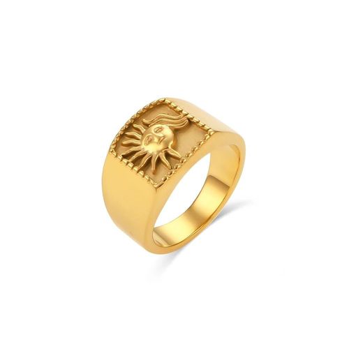 Bagues Brillantes En Métal Pour Femmes Et Hommes, Style Punk, Bague Soleil, Largeur Géométrique, Signet Carré, Accessoires De Bijoux À La Mode, Nouveau, 2022