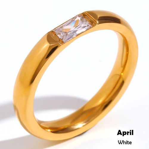 Chevalière Carré En Acier Inoxydable Pour Femme, Bagues, Couleur Sucre, Vert, Noir, Rouge, Pierre De Naissance, Bijoux, Collection Été 2023