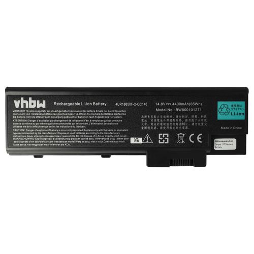 vhbw Batterie remplacement pour Acer SQU-401, BTP-AS1681, LC.BTP03.003 pour ordinateur portable (4400mAh, 14,8V, Li-ion)