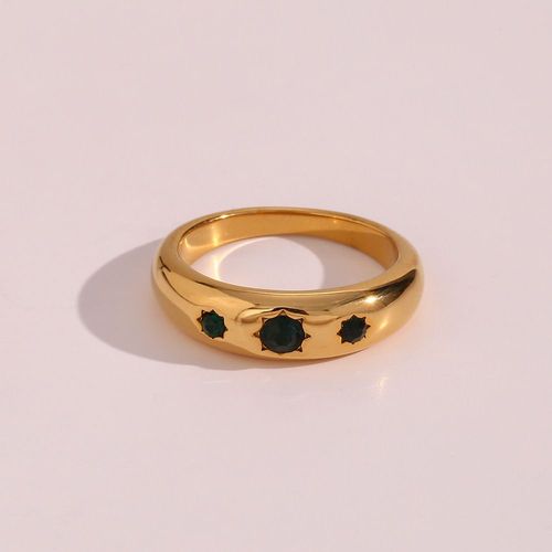 Dainty Zunderes-Bagues Incrustées Pour Femmes Et Filles, Bijoux Vintage En Acier Inoxydable Doré, Bague Sans Tarjeunissement