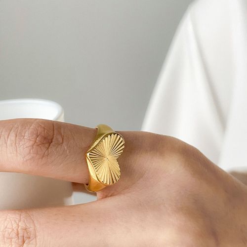 Bague En Acier Inoxydable Style Bohémien Pour Femmes Et Filles, Bijoux Rock, Vintage, Émail Rose, Amour, C¿Ur, Idée Cadeau Pour Gir