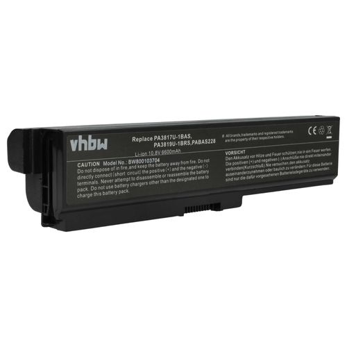 vhbw Batterie compatible avec Toshiba Satellite L735-S3220RD, L735-S3370, L735-S3350, L735-S3221 ordinateur portable (6600mAh, 11,1V, Li-ion)
