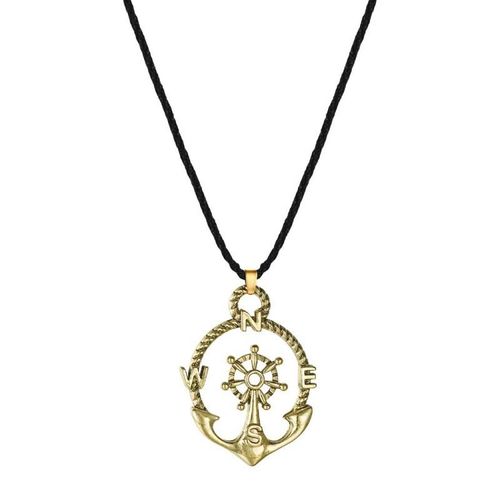 Pendentif Boussole Ancre De Pirate Rétro Punk, Collier De Personnalité Pour Hommes, Souvenir De Marin Ajouré, Charme, Cadeau Bijoux