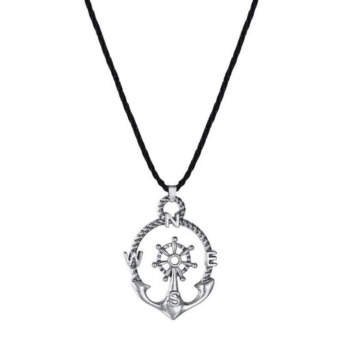 Pendentif Boussole Ancre De Pirate Rétro Punk, Collier De Personnalité Pour Hommes, Souvenir De Marin Ajouré, Charme, Cadeau Bijoux