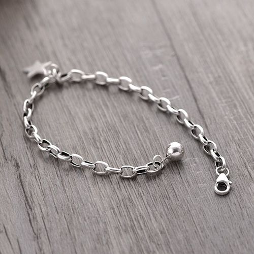 Bracelet Vintage En Perles De Pentagramme Plaqué Argent Pour Femmes, Chaîne À La Mode, Bijoux De Fête De Mariage, Cadeaux Pour Filles