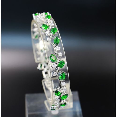 Bracelet À Breloques Tennis En Or Pour Femme, Bracelet En Cuir Chevelu Élégant, Vert Absorbe Ouissant, Cubique, Contre-Indiqué, Cadeau De Bijoux De Fête De Reconstitution Historique