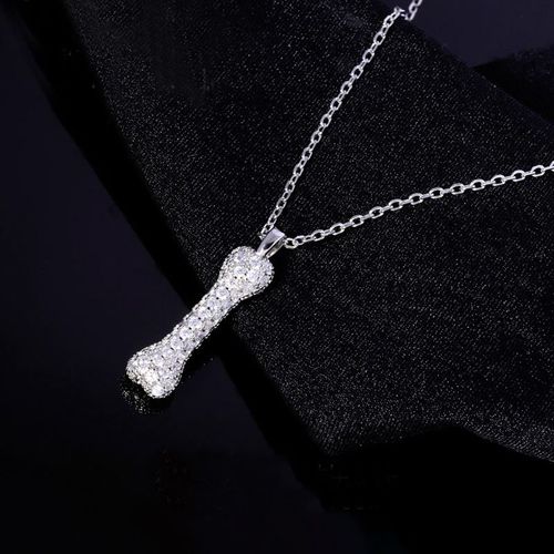 Collier Pendentif Tête De Mort Plaqué Argent Pour Couples, Bijoux De Luxe, Mode Hip Hop, Cadeaux Exquis, Chien Sophia