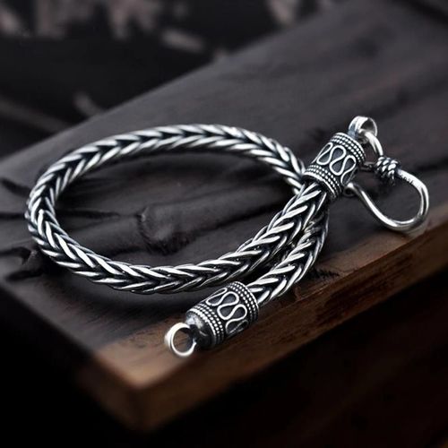 Bracelet Dragon Vent Ethnique Vintage Plaqué Argent Pour Homme, Manchette, Moto, Breloque, Cadeau Bijoux