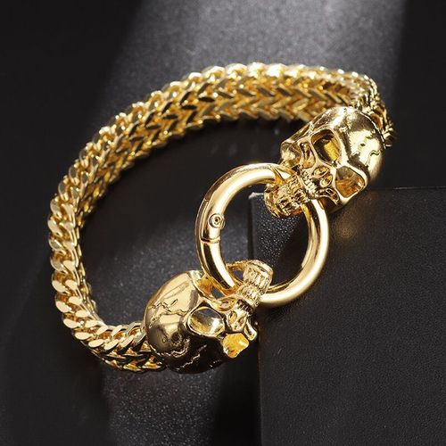 Bracelet Tête De Mort En Acier Inoxydable Pour Homme, Punk, Gothique, Classique, Mode, Savoir Chaud, Charme, Bijoux, Cadeau