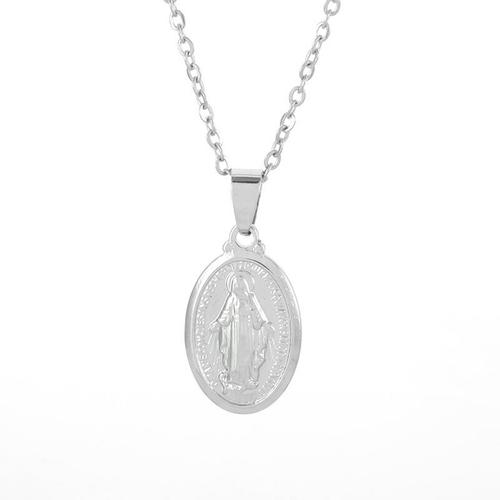Collier Pendentif En Or Avec Médaille De La Vierge Marie, Bijou Vintage, Amulette De Prière Religieux, Pour Hommes Et Femmes