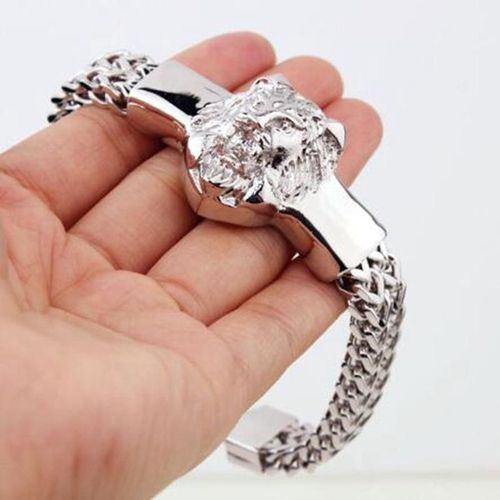 Bracelet Tête De Mort En Acier Inoxydable Pour Homme, Punk, Gothique, Classique, Mode, Savoir Chaud, Charme, Bijoux, Cadeau