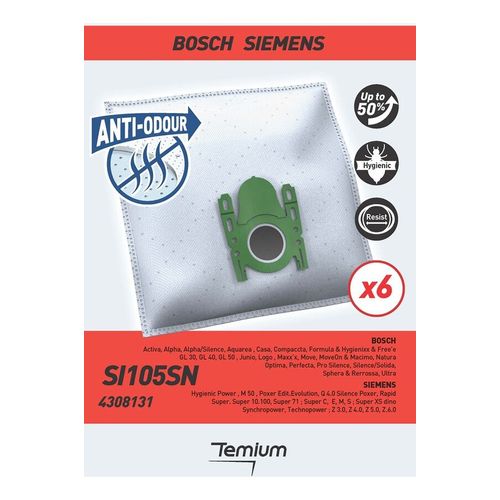 SI105SN Anti-Odeur 6 Sacs