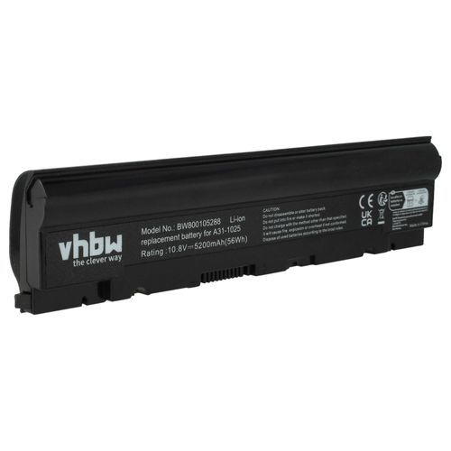 vhbw Batterie remplacement pour Asus A31-1025, A32-1025 pour ordinateur portable (5200mAh, 10,8V, Li-ion)