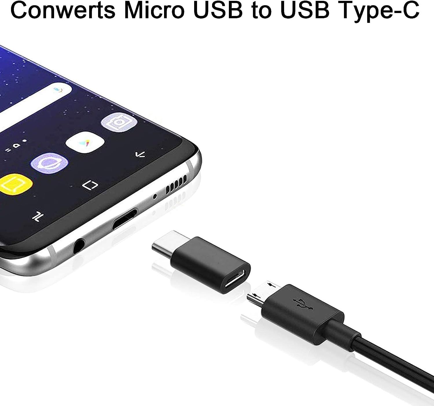 2 Pices USB C Adaptateur,Adaptateur USB C vers Micro USB Co... - 5