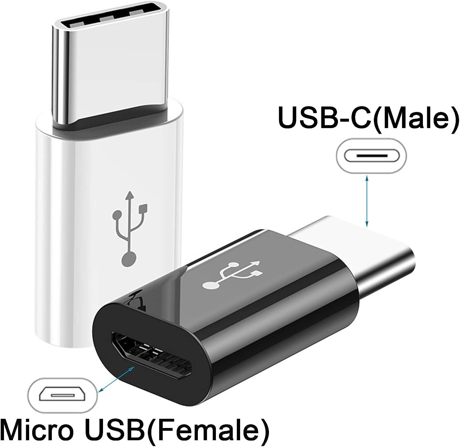 2 Pices USB C Adaptateur,Adaptateur USB C vers Micro USB Co... - 2