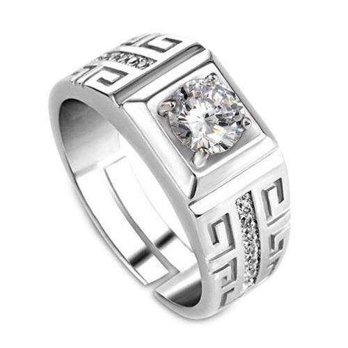 1 Pcs Élégant Diamant Bague En Cristal Ouvert Anneaux De Mariage Pour Garçons-Il Peut Être Réglable