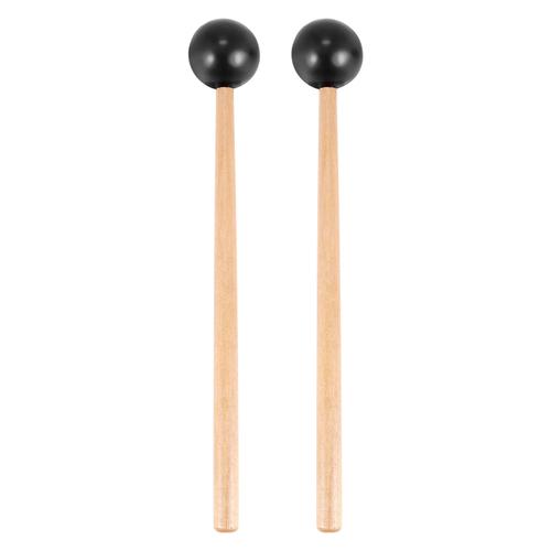 2 Pièces Tête En Caoutchouc Souple Bâtons Manche En Bois Cloche Maillets Pour Glockenspiel Xylophone Cloche Instruments De Musique Pièces Noir