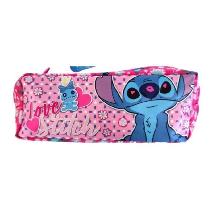 trousse stitch ecole rose fourniture scolaire neuf 20cm pochette