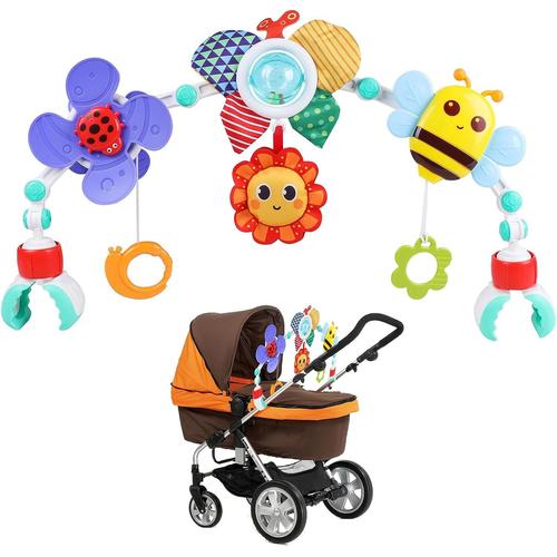 Arche D'activités Articulée Pour Bébés, Poussette Avec Moulin À Vent, Hochet, Jouets Ajustables Pour Berceau Et Landau 0 3 6 9 12 Mois