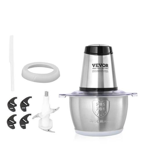 Hachoir Électrique Multifonctionnel - VEVOR - Hachoir à Viande - Bol Inox 2 L 8 Tasses