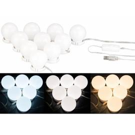 Ywei 10 LED ampoule de Dimmable pour miroir de maquillage Kit de Lumière  pour Coiffeuse Miroir,Salle de Bain(lumière chaude- froide