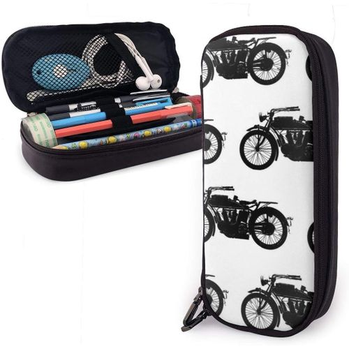 Trousse ¿¿ Crayons Cool Crazy Antique Moto Mod¿¿Le Organisateur Papeterie Sac ¿¿Tui ¿¿ Crayons En Cuir
