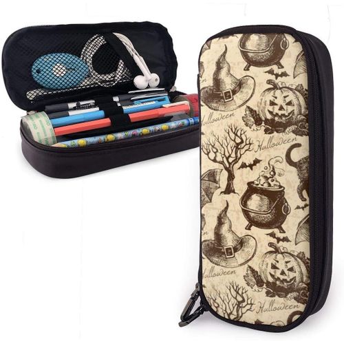 Trousse ¿¿ Crayons Chat Chauve-Souris Citrouille F¿ºte Motif Pochette ¿¿ Crayons Mignon Grand Sac ¿¿ Stylos