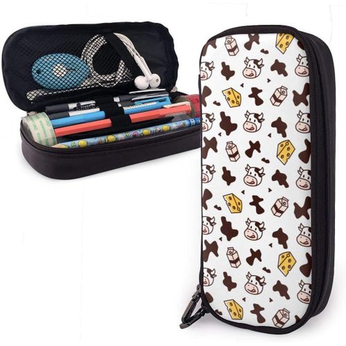 Trousse ¿¿ Crayons Vache Lait Fromage Big Pen Bag ¿¿Tui ¿¿ Crayons En Cuir Imperm¿¿Able