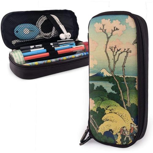 Trousse ¿¿ Crayons Hokusai Japan Ink Cherry Blossom Mount Trousse ¿¿ Crayons En Cuir L¿¿Ger Trousse Funn