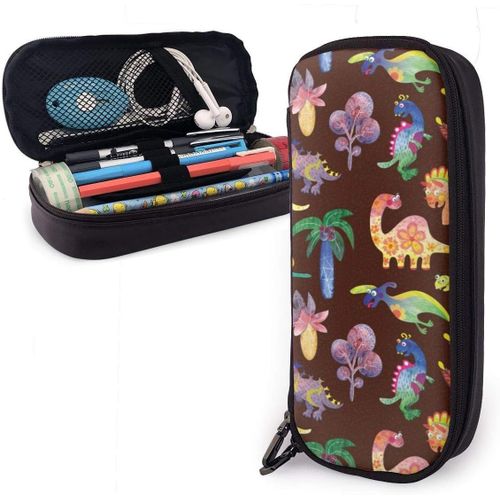 Trousse ¿¿ Crayons Dinosaure Organisateur Color¿¿ Sac De Papeterie Trousse ¿¿ Crayons En Cuir ¿¿ Glissi¿¿Re Grande Capacit¿¿ P