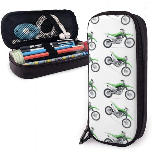 Trousse ¿¿ Crayons Moto Vert Dirt Bike Trousse ¿¿ Crayons ¿¿ Motifs Color¿¿S Grand ¿¿Tui ¿¿ Crayons En Cuir Wat