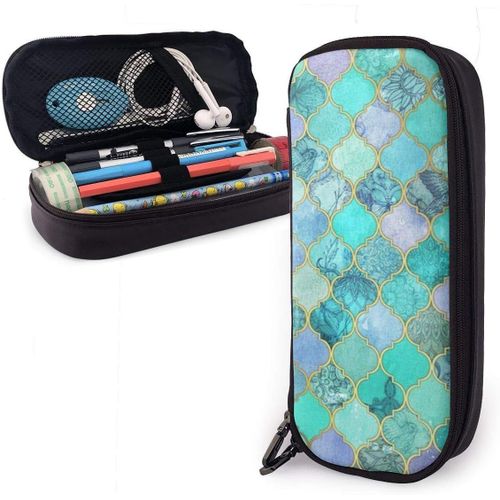 Trousse ¿¿ Crayons Vert ¿¿Cailles De Poisson Sac ¿¿ Crayons ¿¿Tui ¿¿ Crayons En Cuir L¿¿Ger Organisateur ¿¿Tanche Sac De Papeterie P