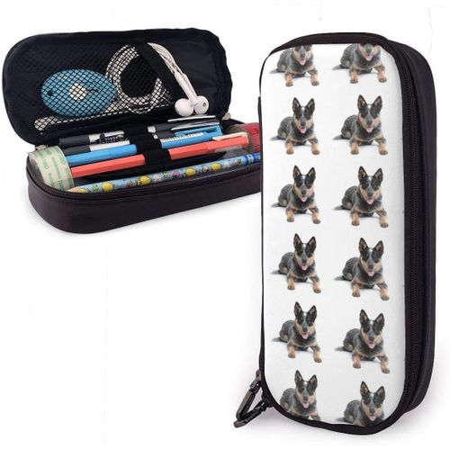 Grand Sac ¿¿ Crayons Chien Australien Blanc Trousse ¿¿ Crayons Mignon Organisateur Sac De Papeterie Grande Capacit¿¿ Trouss