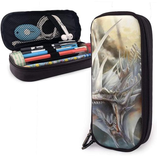 Organisateur Papeterie Sac Cool Fierce Evil Dragon King Trousse ¿¿ Crayons Grande Capacit¿¿ ¿¿Tui ¿¿ Crayons En Cuir Mignon