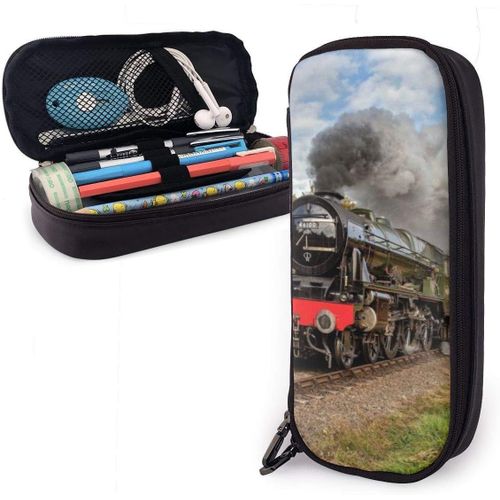 Trousse ¿¿ Crayons Train ¿¿ Vapeur Trousse ¿¿ Crayons En Cuir Grande Capacit¿¿ Trousse ¿¿ Crayons L¿¿G¿¿Re Grand Sac ¿¿ Stylos P