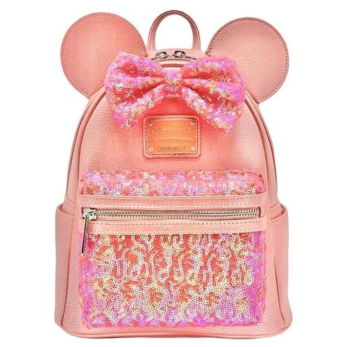 Loungefly - Sac à dos Disney Parks La petite sirène Corail Sequins / Loungefly Coral Sequin Mini Backpack Disney Mermaid Ariel Grotto Bag