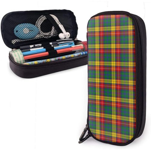 Trousse En Cuir R¿¿Tro Ed Tile Clan Scotland Buchanan Tartan Abstract Woven Trousse Grande Pochette ¿¿ Crayons Organisateu