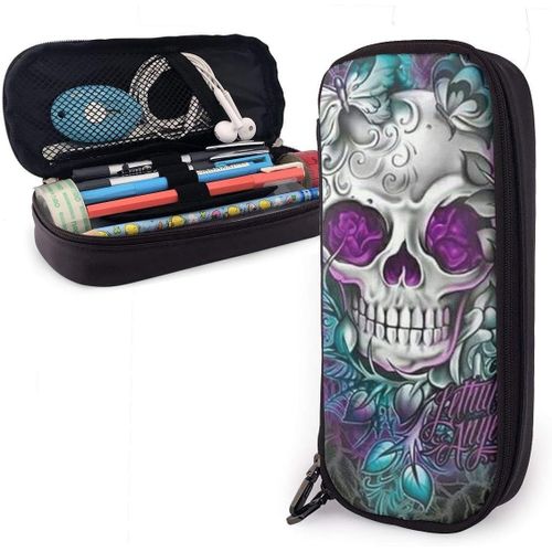 Trousse ¿¿ Crayons Papillon Cool Sugar Skull Designs ¿¿Tui ¿¿ Crayons Grand Sac ¿¿ Crayons ¿¿Tui ¿¿ Crayons En Cuir Dr?Le Pour