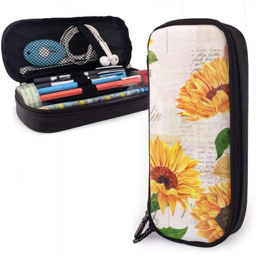 Trousse ¿¿ Crayons Tournesol ¿¿Tui ¿¿ Crayons Grand Grand Sac ¿¿ Stylo ¿¿Tui ¿¿ Crayons En Cuir Dr?Le Pour Coll¿¿Giens Et Lyc¿¿E