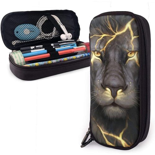 Trousse ¿¿ Crayons Golden Cool Lion King Paninting Big Pen Bag ¿¿Tui ¿¿ Crayons En Cuir L¿¿Ger ¿¿Tui ¿¿ Crayons ¿¿ Glissi¿¿Re Po
