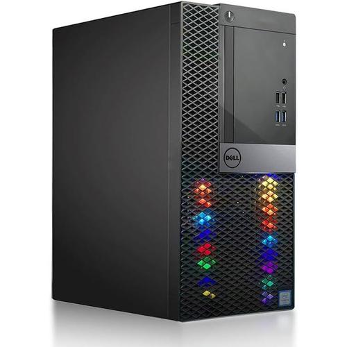 Dell Ordinateur de Bureau RGB Gaming PC, Intel Quad Core I7-6700 jusqu'à 4,0 GHz, Radeon RX 5500 XT 8G GDDR6, 32 Go de mémoire, 1 to SSD + 3T HDD, 600M WiFi, Bluetooth 5.0, Win 10 Pro (renouvelé)