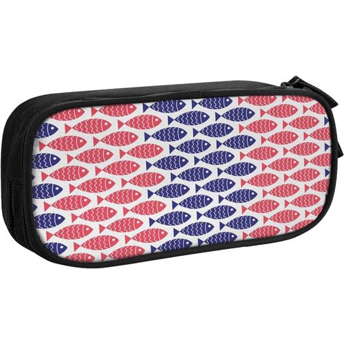 Trousse À Crayons Motif Poisson, Grande Capacité Grande Pochette Porte-Stylo